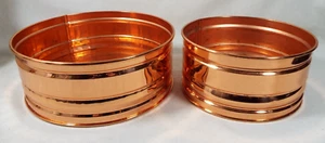 Lotto di 2 Contenitori Vaso Piantatrice Rotondi Bristol Ottone In rilievo/Liscio - Foto 1 di 7