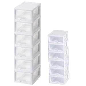 Sterilite 16 Qt Clear Stacking Storage Drawer Container (6 Pack) + 6 Qt (6 Pack) - Picture 1 of 7