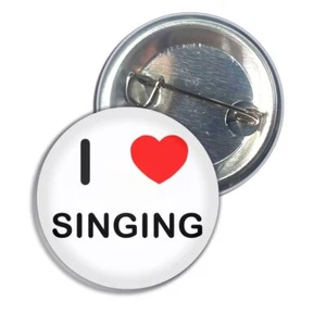 Singing I Love Heart Button Badge Pin Badge (25, 55 or 77mm) - Picture 1 of 8