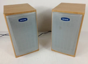 AIWA Vintage Bookshelf Speakers Set Wood SX-LM191 Japan - Picture 1 of 6