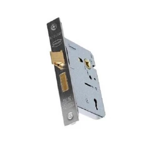 Cerradura de puerta de mortaza de baño 64 mm o 2 1/2"" faja reversible cromo D1 - Imagen 1 de 3