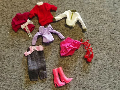 Lote 8 artículos: 4XTops + Vaqueros + Mini Vestido + 2 pares de zapatos para muñeca BJD de 11,5" 1/6  Foto 1 de 4
