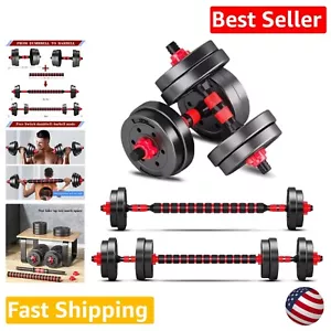 Adjustable Dumbbells Set Convertible to Barbell - Versatile Home Gym Equipment - Picture 1 of 9