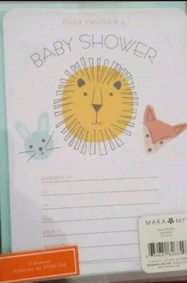 Tarjetas de invitación neutrales para baby shower de 10 quilates Gartner Studios Mari Mi Baby Animals  Foto 1 de 2