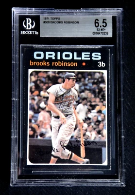BROOKS ROBINSON 1971 TOPPS BASEBALL CARD #300 BECKETT BGS 6.5 EX-MT+ HOF - Image 1 of 2