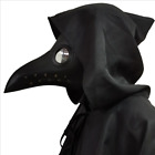 Halloween Masks Plague Doctor Bird Mask Black Cloak Masquerade - Free Badge Gift