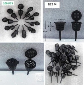 100 Fertilizer Baskets Size M Black for Flower Pot for Orchid,Bonsai and etc. - Picture 1 of 11