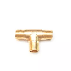 1/4" BSP Male Tee British Brass Pipe Fitting Fuel, Air, Water, Oil, Gas FasParts - Picture 1 of 6