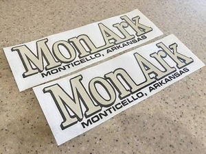 MonArk Vintage Boat Decals 10" Pair Vinyl Tan and Black + FREE Shipping! - Picture 1 of 1
