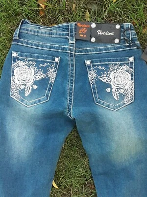 Mujer Vi Diva Azul Denim Elástico Jeans Talla 4/27  Foto 1 de 4
