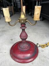 Vintage Antique Triple Bulb Painted Metal French Style Table Lamp