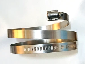 (2) SS Air Ducting Clamps 12.25  Adjustable Hose Clamps w/Worm Drive for Ducting - Bild 1 von 3