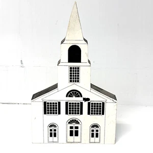 Vintage The Cat’s Meow Village Chepachet Union Church Wood Shelf Sitter Figurine - Picture 1 of 8