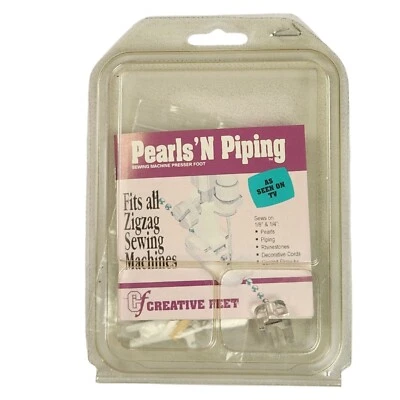 Creative Feet Pearls N Piping Sewing Machine Presser Foot Fits Zigzag Machines - Image 1 of 4