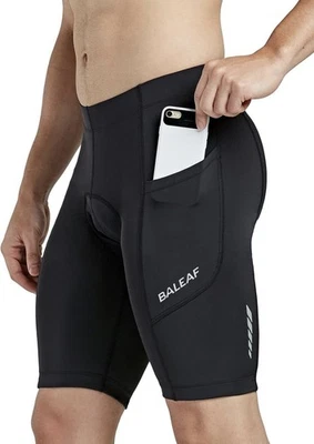 Pantalones Cortos de Bicicleta Baleaf Para Hombre Talla Mediana Acolchados UPF 50+ Ropa de Ciclismo con Bolsillos Foto 1 de 4