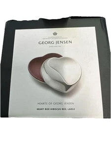 Georg Jensen Hearts Box, Hibiscus Red, Large #4423 - Picture 1 of 4