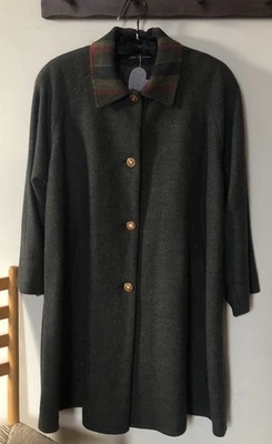 Vintage Avoca Collection Womens S Green Herringbone Plaid Wool Coat Ireland Fall - Image 1 of 4