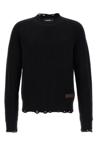 DSQUARED2 Destroyed Black Wool Sweater New & Authentic - Picture 1 of 4