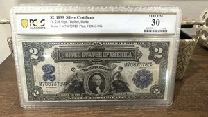 1899 $2 Silver Certificate Fr. 256 Very fine PCGS 30 SUPER Nice Note! - Picture 1 of 2