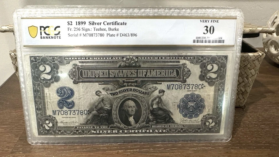 1899 $2 Silver Certificate Fr. 256 Very fine PCGS 30 SUPER Nice Note! - Image 1 of 2