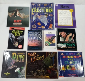 Kids Books About Bats Lot Of 10 Nonfiction Mixed Homeschool Classroom Library - Picture 1 of 16