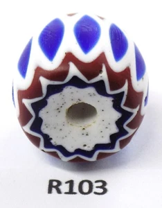 Dulce 6 Capas Largo Antiguo Veneciano Chevron Comercio Cuentas Africanas C83 Bg 87 - Imagen 1 de 2