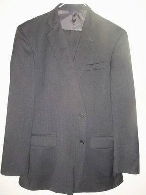 SA215- MINT Brooks Brothers -Madison LIGHT SILKY WOOL SOLID DARK GRAY SUIT- 44 L - Image 1 of 4