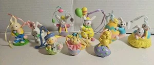 Lot of 9 AVON 1990’s Gift Collection Hanging Easter Ornaments Bunnies and Chicks - Picture 1 of 5