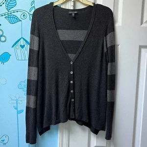 Cárdigan para mujer Eileen Fisher negro gris súper suave hilo italiano botones S - Imagen 1 de 11