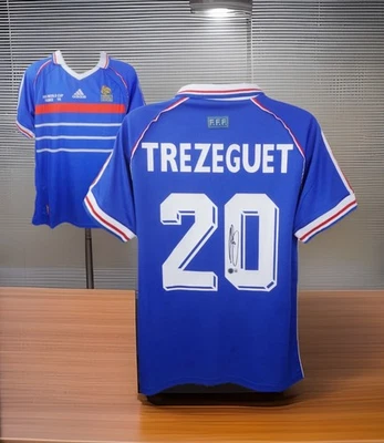 David Trezeguet Signed Autographed France 98 National Team Jersey Shirt Beckett - Image 1 of 4
