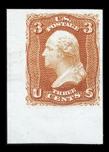 US #65P3; 3¢ WASHINGTON PLATE PROOF ON INDIA, XF-NGAI - Picture 1 of 2