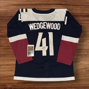 CAMISETA ESCOTT WEDGEWOOD AVALANCHA FIRMADA/AUTOGRAFIADA CUTOM AZUL MARINO CERTIFICADO DE AUTENTICIDAD JSA ¡BONITA!! - Imagen 1 de 4