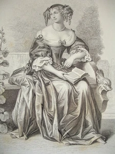 SIÈCLE DE LOUIS XIV / GRAVURE 1840 / Mme DE LAFAYETTE - Picture 1 of 1