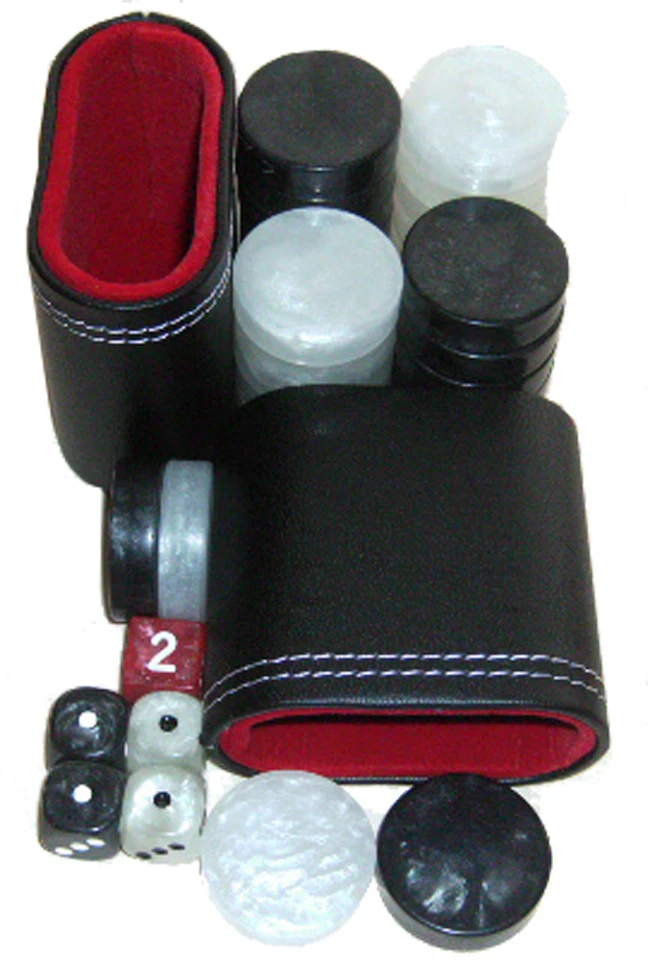 Backgammon accessories set. 30 Medium checkers, dice, cube, 2 cups. FREE p&p UK - Image 1 of 1