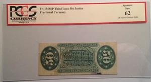 FR 1358 spnmb Fractional Currency BACK Specimen PCGS 62 Apparent NEW JUSTICE - Picture 1 of 8