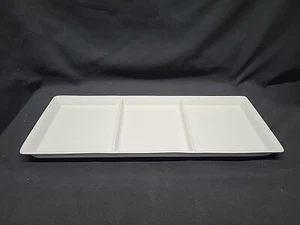 Rene Ozorio 3-COMPARTMENT TRAY 16" x 6-5/8" x 1” Porcelain Thailand #5677  - Picture 1 of 24
