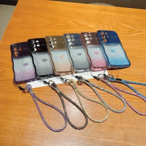 Für Samsung Galaxy S24 Ultra S23 FE S22 Glitzer Stoßfest Handyhülle mit Schlüsselband - Bild 1 von 24