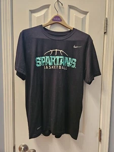 Vintage Black Michigan State Spartans Basektball Dri-Fit Shirt Size Medium - Picture 1 of 3
