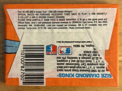 1990 Donruss cartão de beisebol pacote de cera Ron Jones Phillies aparecendo na parte inferior das costas - Imagem 1 de 2