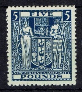 NUEVA ZELANDA SGF211w 1950 £5 INDIGO BLUE ARMS WMK INV MTD COMO NUEVO (d) - Imagen 1 de 1