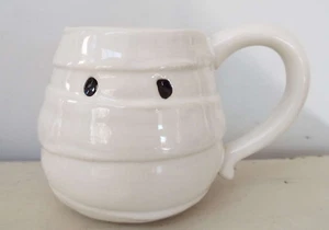 Pottery Barn White Mummy Coffee Mug Halloween Black Eyes - Picture 1 of 6