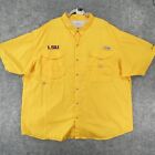 LSU Tigers Columbia Shirt Men 5XT Tall Gold Short Sleeve PFG w Embroidered Logo