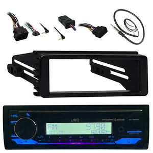 JVC CD Stereo Receiver, Antenna, Install Kit, Handlebar Controls (98-13 Harley) - Picture 1 of 6