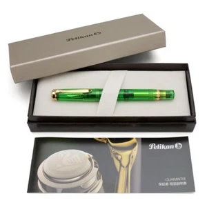 Pelikan M800 Green Demonstrator Fountain Pen 18K EF Nib Special Edition - Picture 1 of 11