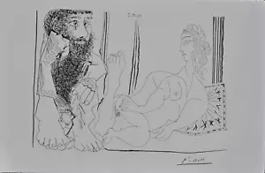 Pablo Picasso: DIE FRAU Dévouée, Lithografie Erotisch Unterzeichnet - Bild 1 von 11