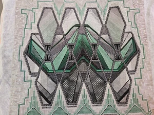 Vintage My Friend & Eye handgefertigte Nadelspitze SouthWest geometrisches Design 17 1/2 Zoll - Bild 1 von 9