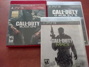 Lotto 3 Giochi PS3 Call of Duty Black Ops - Ghosts - Modern Warfare 3 Play Station - Foto 1 di 10