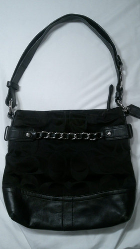 Borsa a tracolla Coach Signature Chain Hobo K1173 F18862 nera