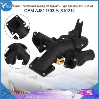 Water Outlet Thermostat Housing for Jaguar S-Type XJ8 XK8 XKR 4.2 V8 AJ811793 - image 1 of 4