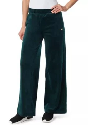 NUEVO PANTALÓN CÓMODO ANNE KLEIN VERDE TERCIOPELO PIERNA ANCHA TALLA M Foto 1 de 3